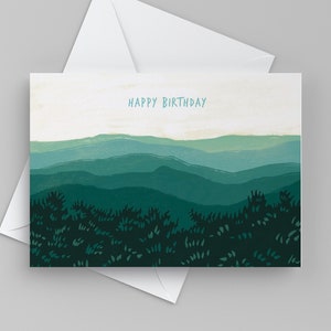 Rustic Mountain Birthday Card for Nature Lover, Happy Birthday Card for Friend