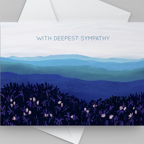 Sympathy Card With Mountains Pretty Condolence Card for Grief - Etsy