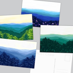 Lot de 4 cartes postales de montagne, cartes postales de paysage pour les amoureux de la nature