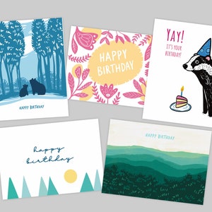 Birthday Card Bundle, Set of 5 or 10 Assorted Happy Birthday Cards for Anyone