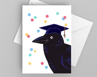 Funny Card for Grad, Graduation Card with Crow