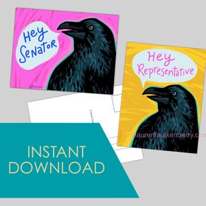 DOWNLOAD INSTANTÂNEO Envie um cartão postal do Corvo para o Congresso e Senado, cartões políticos para contatar representantes