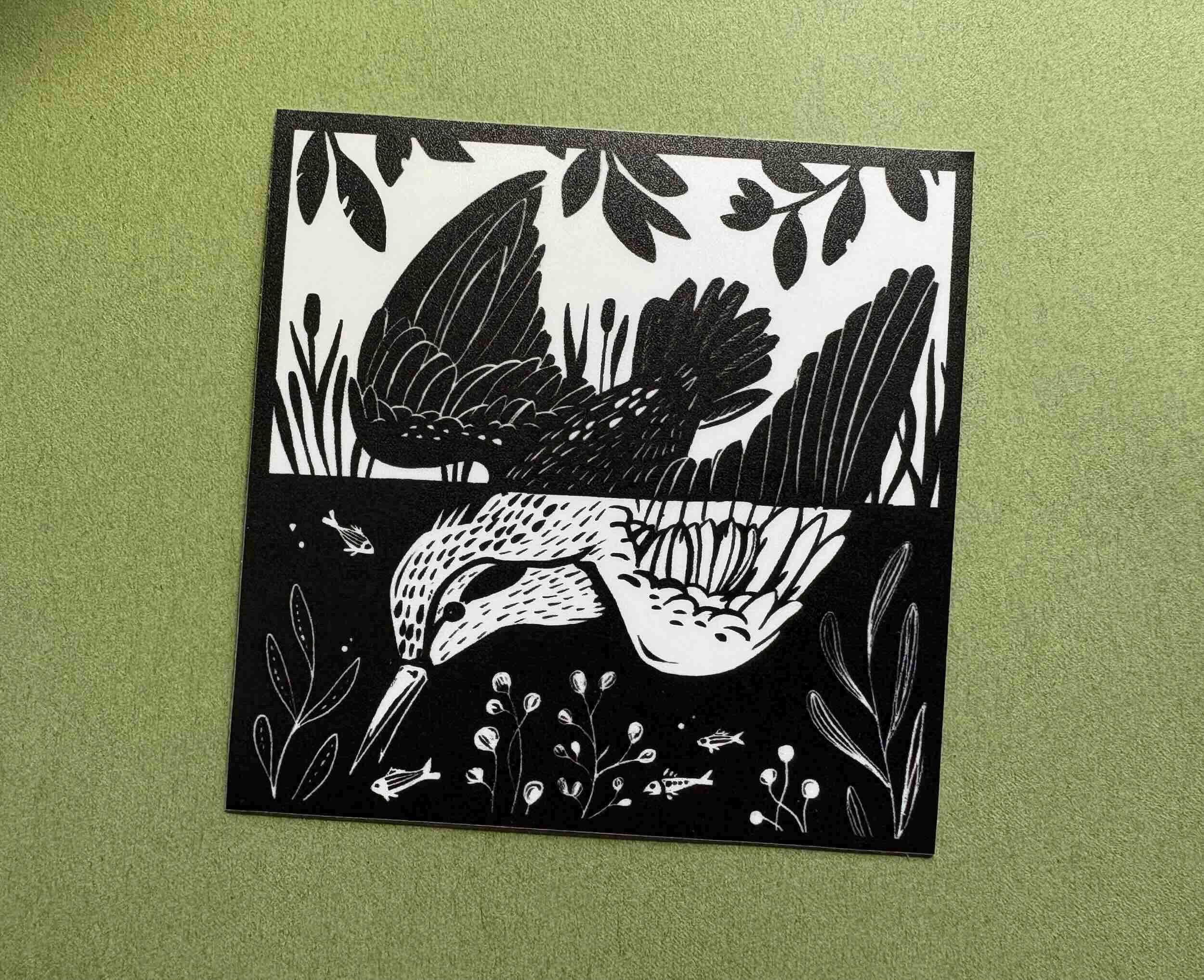 Kingfisher Vinyl Sticker, 3" Laptop Decal, Cute Bird Sticker