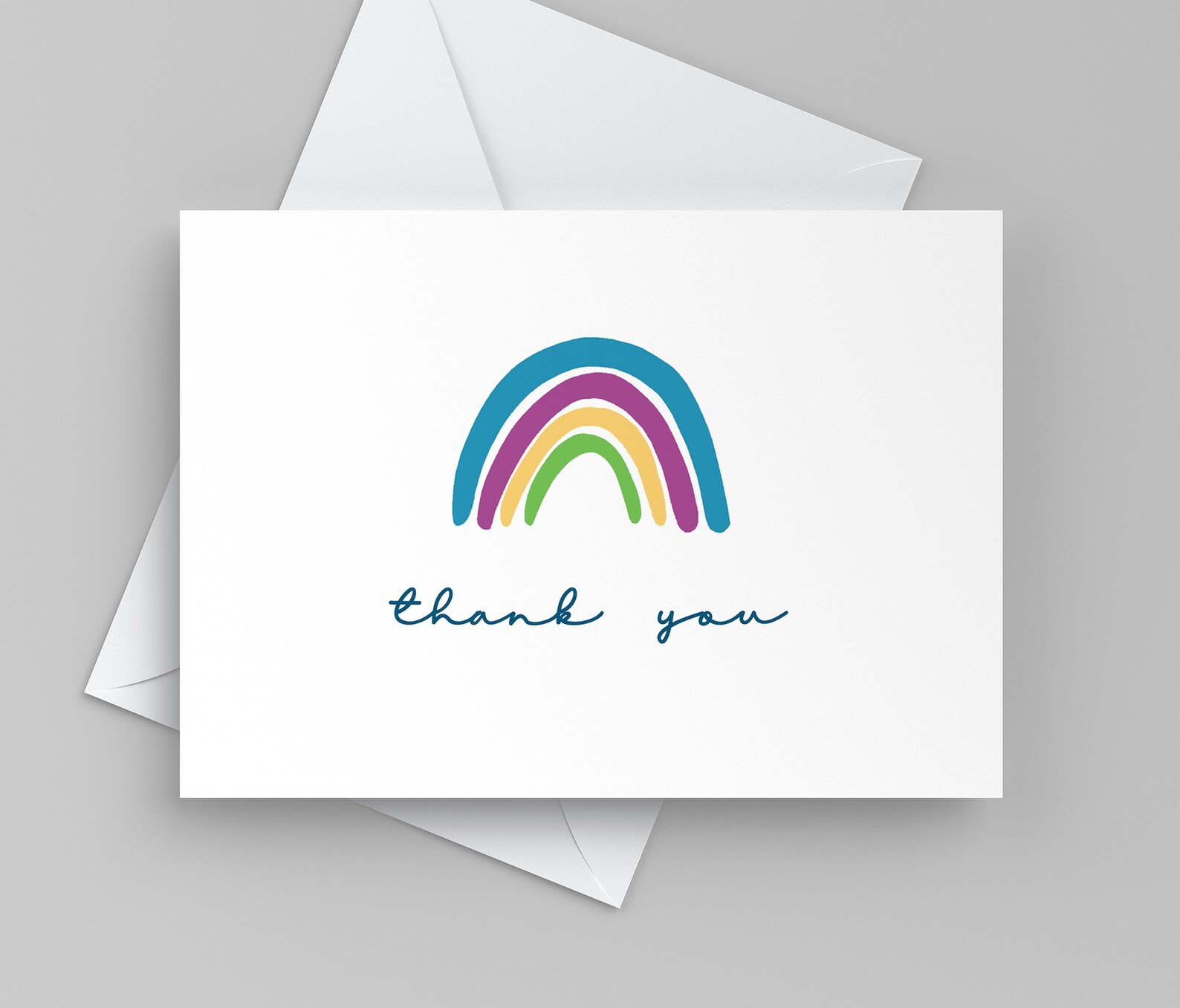 Printable Thank You Card With Rainbow Instant Download Card | Etsy