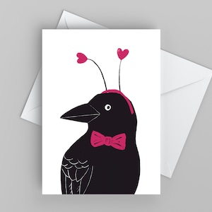 Lustige Valentinstag mit Krähe, niedliche ich liebe dich Karte