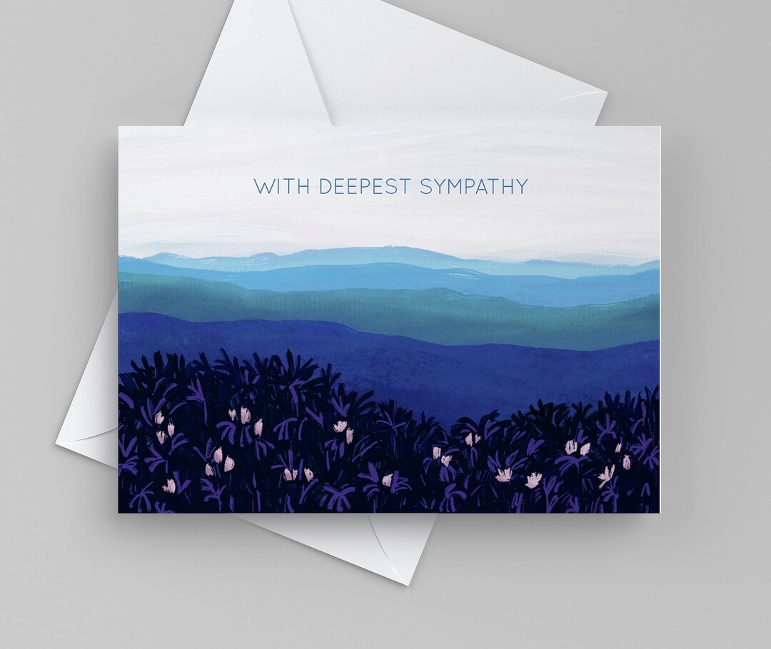 Sympathy Card With Mountains, Pretty Condolence Card for Grief and Loss ...