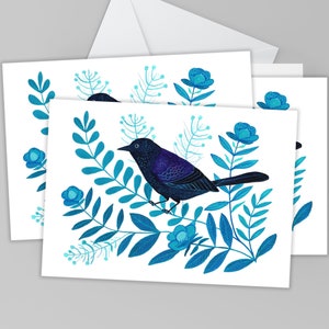 Cartes d'art folklorique Blackbird, lot de cartes de voeux « Pretty Anytime »