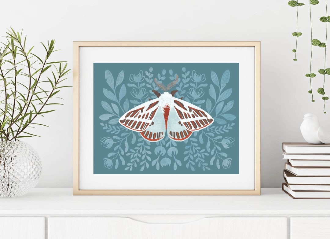 Moth Art Print, Boho Wall Art Print, Home Decor Gift for Her - Etsy