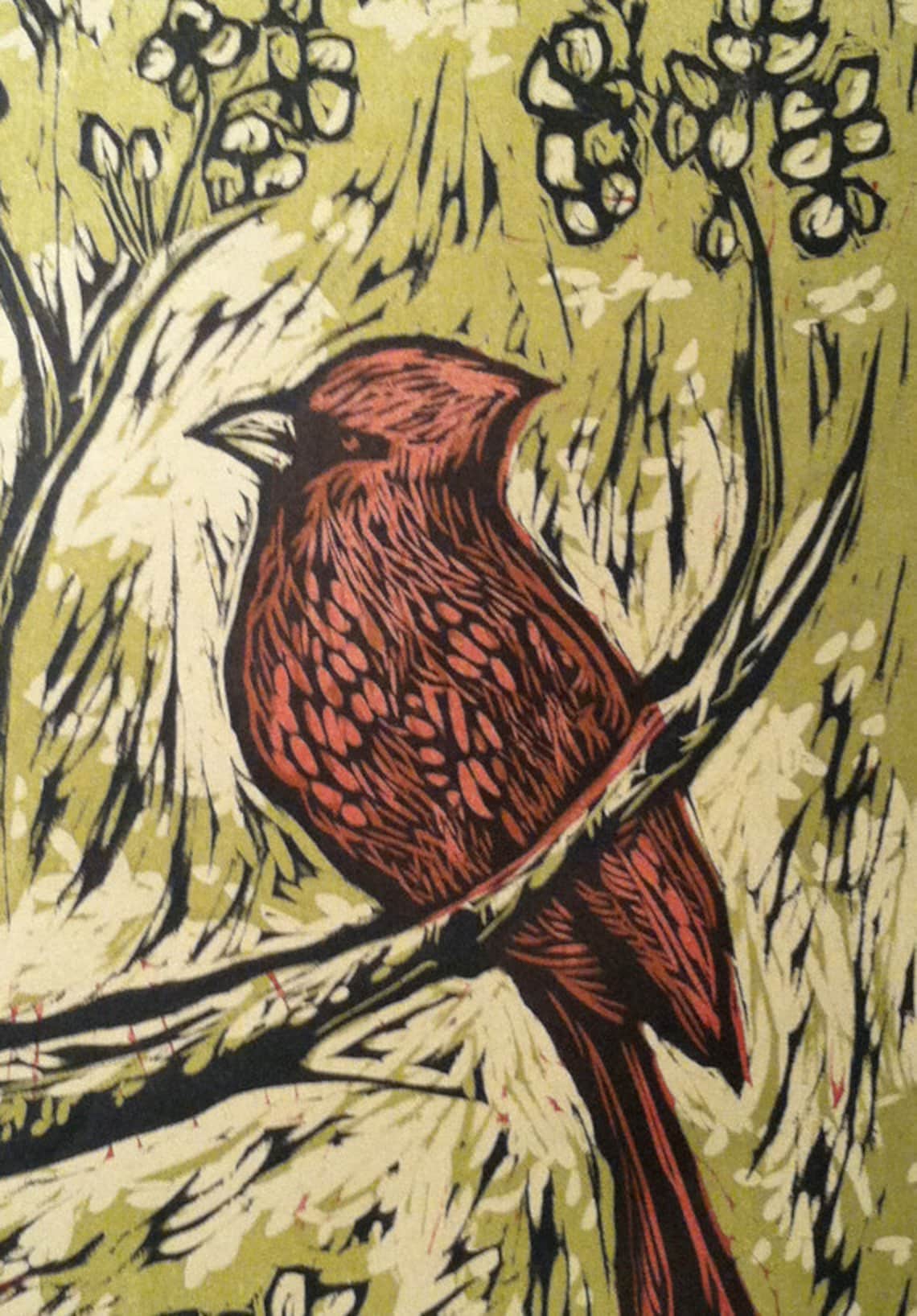 Woodcut Print Bird Art Print Nature Rustic Home Decor | Etsy