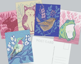 Postcard Set Assortment, Cute Postcrossing Cards, Post Card Gift for Friend