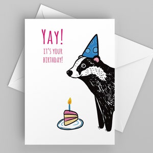 Dachs Geburtstagskarte, Juhu! "Es ist Deine ""Grußkarte"" zum Geburtstag."