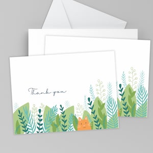 Set of Cute Thank You Cards, Cat Lover Cards, Pack of Greeting Cards