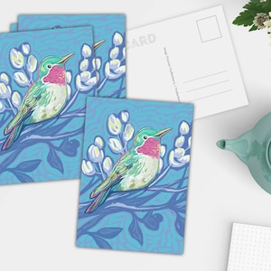 Hummingbird Postcard Set, Cute Postcrossing Cards Set of 4