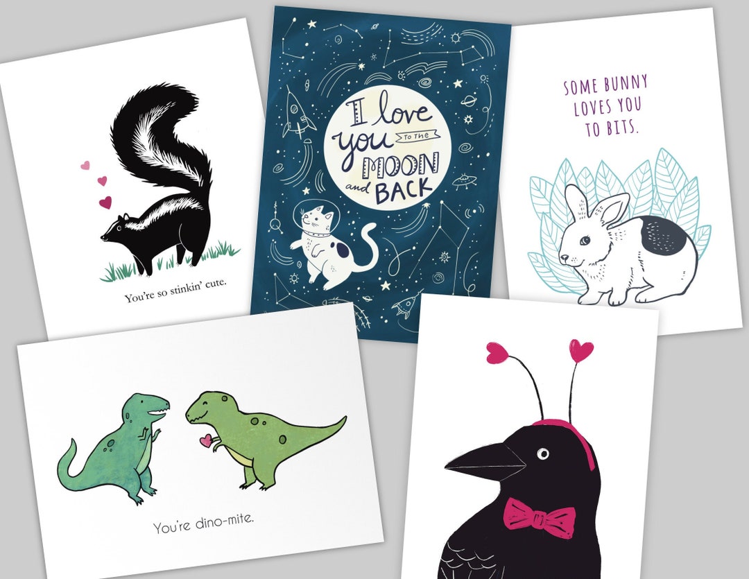 Assorted Valentine Cards for Friends, Pack of Cute Love and Friendship ...
