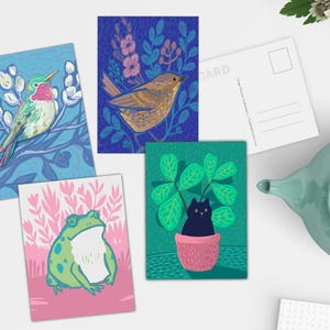 Surtido de postales de animales, juego de 4 lindas tarjetas de Postcrossing