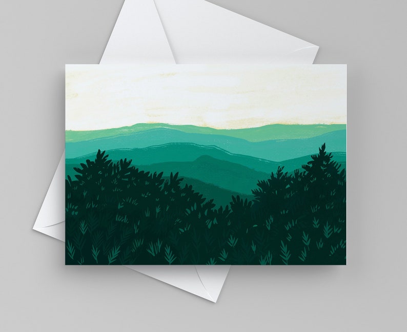 Mountain Note Card Set, Greeting Cards for Nature Lover, Blue Ridge Mountain Cards imagem 3