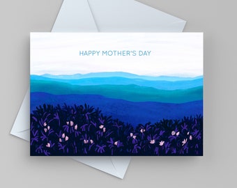 Happy Mother's Day Card with Mountains, Card for Mom