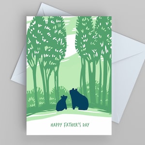 Carte de fête des pères avec ours, carte pour lui, carte pour papa ou mari, carte pour enfant