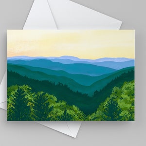 Mountain Note Card Set, Greeting Cards for Nature Lover, Blue Ridge Mountain Cards imagem 2