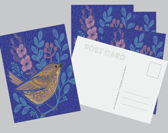 Postcard Set with Colorful Birds, Postcrossing Card Pack, Bird Lover Gift