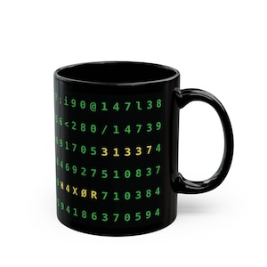 Programmer Coffee Mug | Elite Hacker CRT Green Code Design | 11oz Mug | Unique Tech Gift