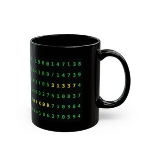 Programmer Coffee Mug | Elite Hacker CRT Green Code Design | 11oz Mug | Unique Tech Gift