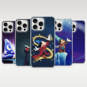 Disney Fantasia Coque de portable sorcier Mickey Magic Cover pour iPhone 17, 16, 15, 14, 13, 12, Samsung S26, S25, S24, S23, A16, A56, Pixel 10, 9A
