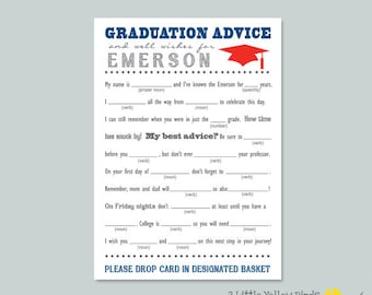 Grad Libs Graduation mad lib advice cards open house