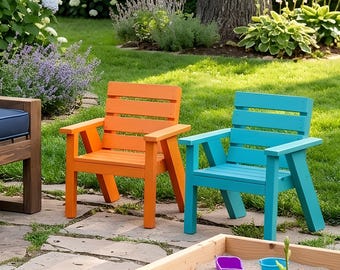 Kids Outdoor Chair Plan, DIY Toddler Garden Seat Blueprint (PDF Download)