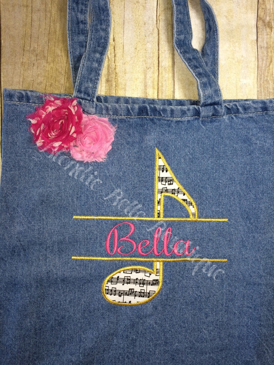 Personalized Split Music Note Bag Personalized Music Note Etsy