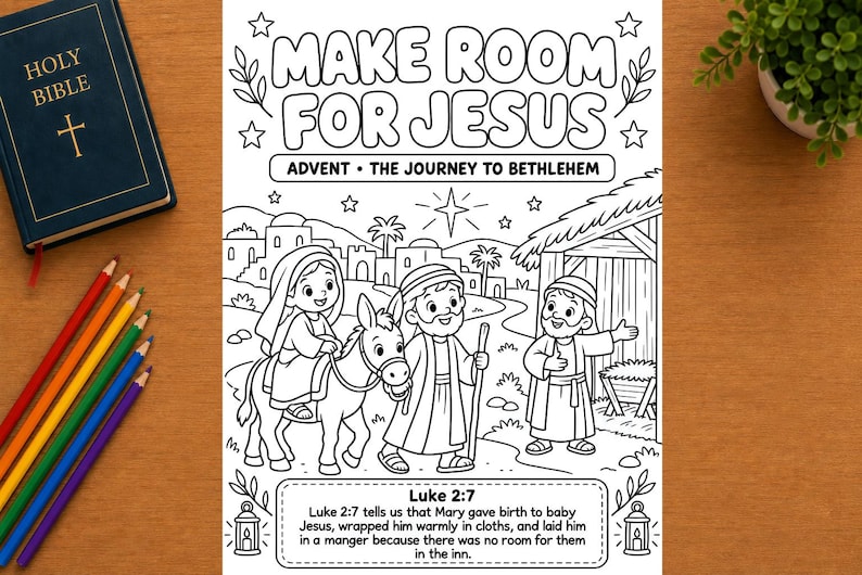Advent Journey to Bethlehem Printable for Kids, Make Room for Jesus ...
