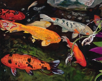 Archival Giclee Print of Koi Pond