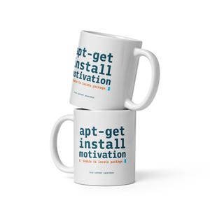 Caneca "apt-get install motivation" – Caneca de café Linux para desenvolvedores e administradores de sistemas (325 ml)