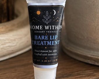 Bare Lip Treatment | Jojoba Squalane Lightweight Lip Balm, Sensory Friendly Moisture