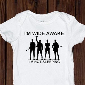 U2 &quot;Bad&quot; Inspired I&#39;m Wide Awake I&#39;m Not Sleeping Baby Bodysuit