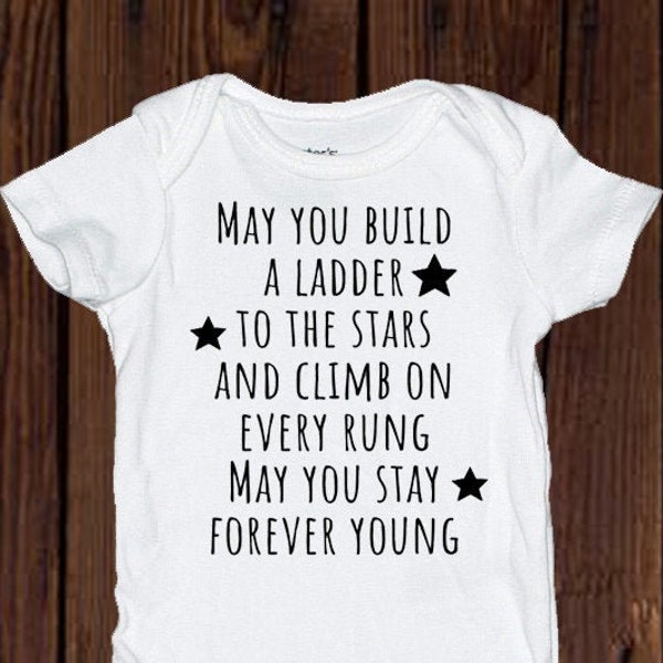 Boby Dylan inspired baby bodysuit  Forever Young lyrics | Baby shower gift | Baby outfit | New baby gift