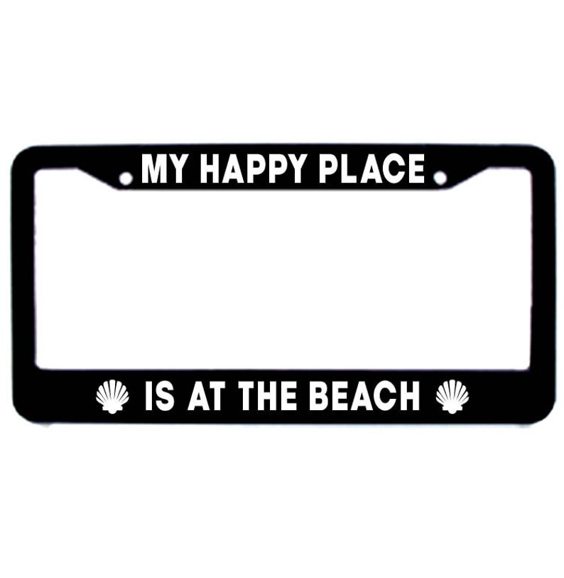 My Happy Place is at the Beach Beach Lover License Plate Tag Etsy