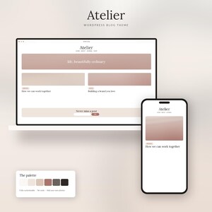 Tema Atelier para WordPress / Plantilla web para negocios de servicios femeninos, tema para coaches y consultoras, sin código, personalizable. imagen 5
