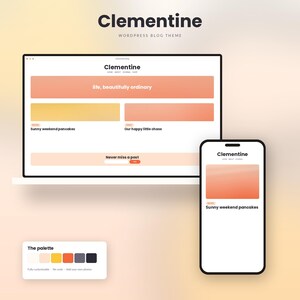 Motyw bloga WordPress Clementine | Jasny i kolorowy szablon strony internetowej, motyw dla blogera kulinarnego i lifestylowego, bez kodu, konfigurowalny zdjęcie 5