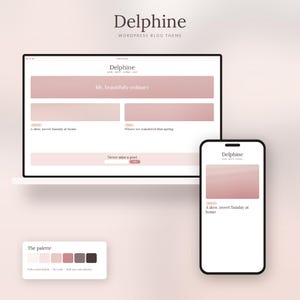 Delphine WordPress Blog Theme | Romantic Wedding Website Template, Feminine Event and Bridal Theme, No Code, Customizable