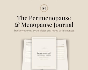Diario de la perimenopausia imprimible, registro de síntomas de la menopausia, registro del ciclo menstrual, estado de ánimo y sueño, planificador de salud femenina, PDF digital de GoodNotes