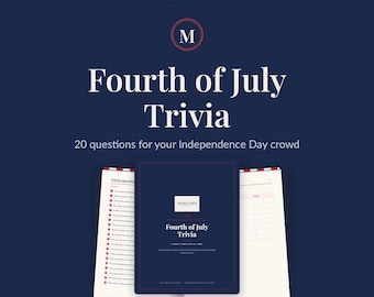 Juego de preguntas y respuestas del 4 de julio para imprimir, juego para fiestas del Día de la Independencia, actividad del 4 de julio para adultos y niños, descarga instantánea.
