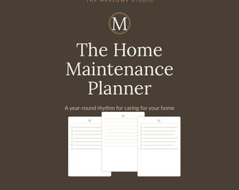 Planificador de mantenimiento del hogar imprimible / Lista de verificación de mantenimiento estacional de la casa, cronograma de limpieza y carpeta de cuidado del hogar, descarga instantánea en PDF
