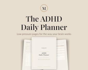 Planificador imprimible para adultos con TDAH, planificador diario para TDAH, registro de hábitos para la gestión del tiempo y la organización del cerebro, sin fecha, PDF digital de GoodNotes