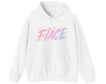 Sweat à capuche pastel inscription « FACE » | Dos de l'affiche du groupe Style K-Pop