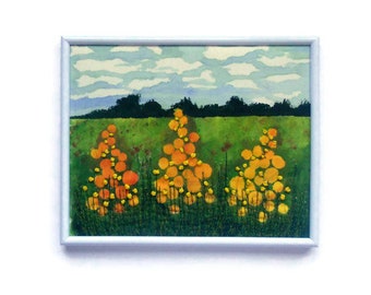 Embroidery Art small format Framed embroidered painting