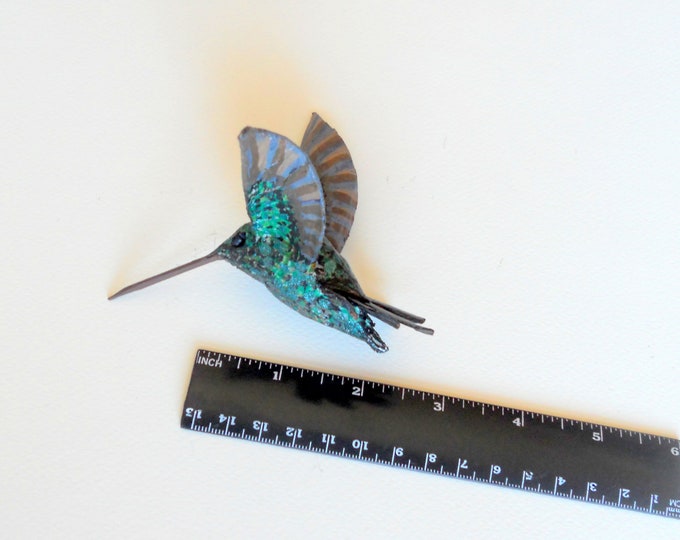 Hummingbird Art Paper Mache Bird Sculpture Ornament Birds Etsy