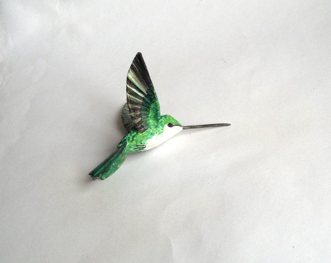 Paper Machè Sculpture Figurine Hummingbird Art Hanging Bird Decoration Etsy