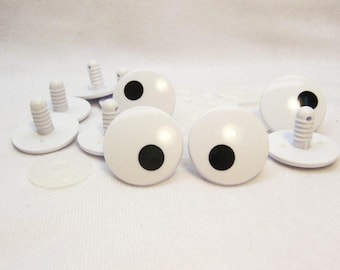 Sassy Bears Comic Flat Round Safety Eyes for bears dolls puppets crafts (5 pairs)