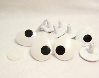 Sassy Bears Comic Flat Egg Safety Eyes for bears dolls puppets crafts (5 pairs)